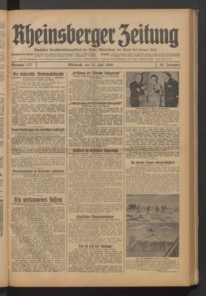 Rheinsberger Zeitung vom 31.07.1940