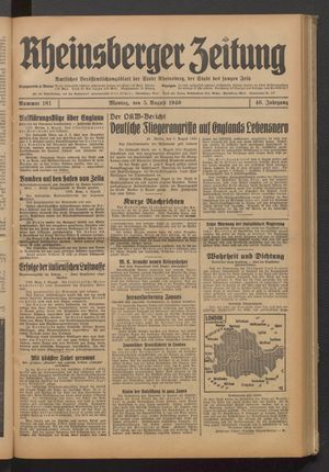 Rheinsberger Zeitung vom 05.08.1940