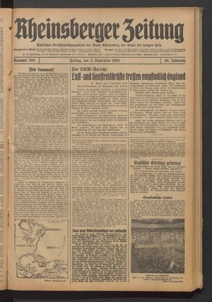 Rheinsberger Zeitung vom 06.09.1940
