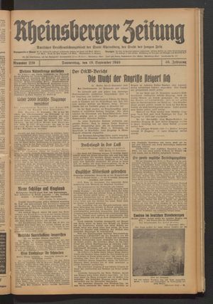 Rheinsberger Zeitung on Sep 19, 1940