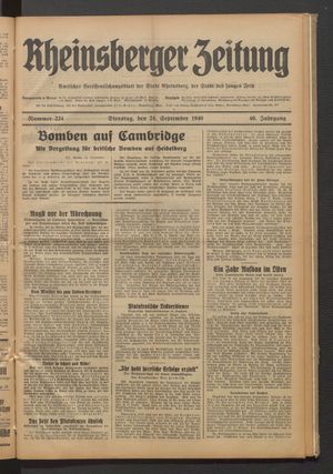 Rheinsberger Zeitung vom 24.09.1940