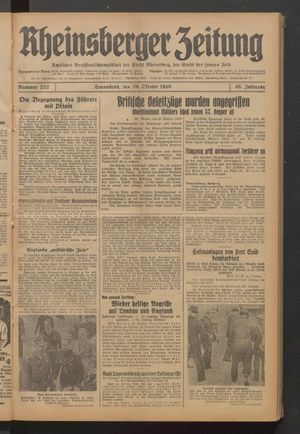 Rheinsberger Zeitung vom 26.10.1940