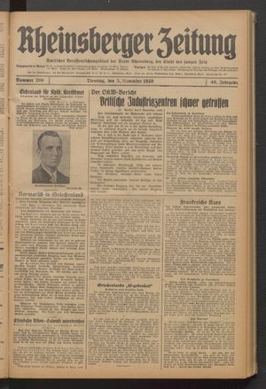 Rheinsberger Zeitung vom 05.11.1940