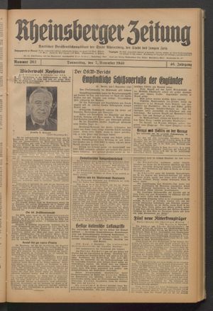 Rheinsberger Zeitung vom 07.11.1940