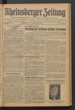 Rheinsberger Zeitung vom 16.11.1940