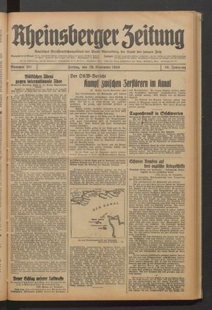 Rheinsberger Zeitung vom 29.11.1940