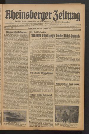 Rheinsberger Zeitung vom 16.01.1941