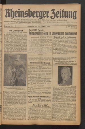Rheinsberger Zeitung vom 30.01.1941