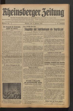 Rheinsberger Zeitung vom 03.02.1941