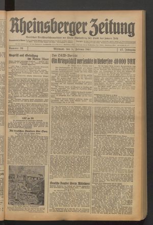 Rheinsberger Zeitung vom 05.02.1941