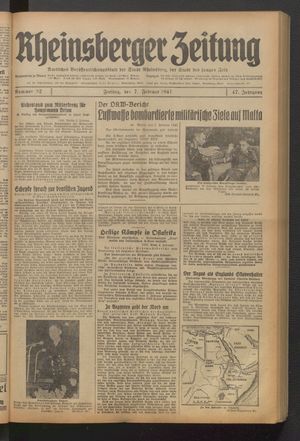 Rheinsberger Zeitung vom 07.02.1941