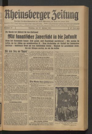 Rheinsberger Zeitung vom 25.02.1941