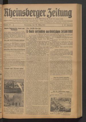 Rheinsberger Zeitung vom 20.03.1941