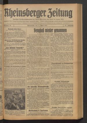 Rheinsberger Zeitung vom 05.04.1941