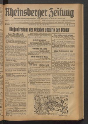 Rheinsberger Zeitung vom 10.04.1941