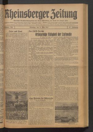 Rheinsberger Zeitung vom 06.05.1941
