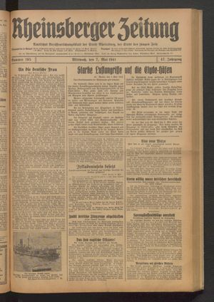 Rheinsberger Zeitung on May 7, 1941