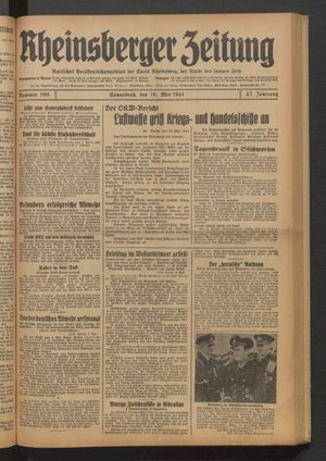 Rheinsberger Zeitung vom 10.05.1941
