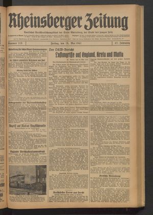 Rheinsberger Zeitung vom 16.05.1941