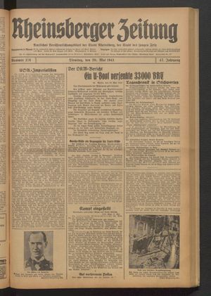 Rheinsberger Zeitung vom 20.05.1941