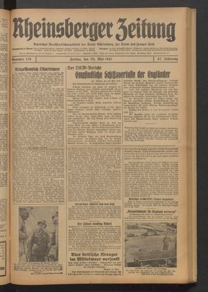 Rheinsberger Zeitung vom 23.05.1941