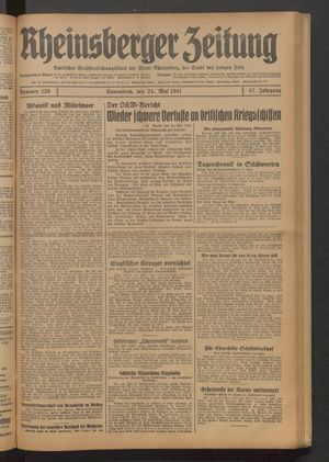 Rheinsberger Zeitung vom 24.05.1941