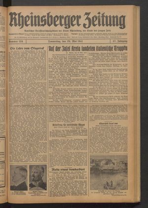 Rheinsberger Zeitung vom 29.05.1941