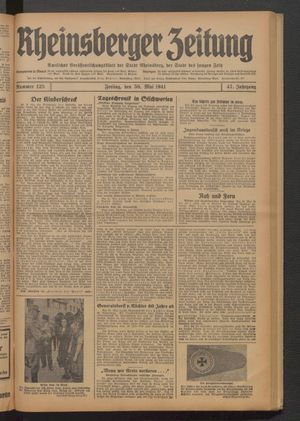 Rheinsberger Zeitung vom 30.05.1941