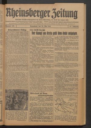 Rheinsberger Zeitung vom 31.05.1941
