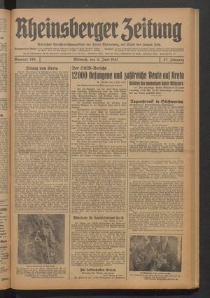 Rheinsberger Zeitung vom 04.06.1941