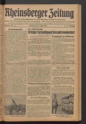 Rheinsberger Zeitung vom 06.06.1941