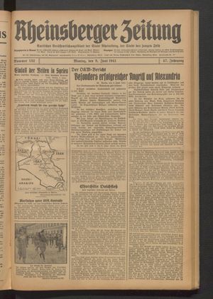 Rheinsberger Zeitung vom 09.06.1941