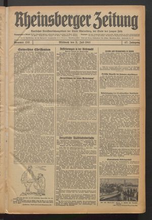 Rheinsberger Zeitung vom 02.07.1941