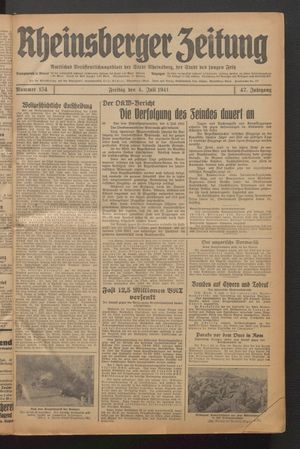 Rheinsberger Zeitung vom 04.07.1941