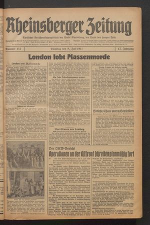 Rheinsberger Zeitung vom 08.07.1941