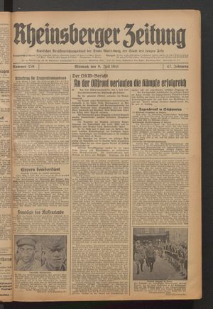 Rheinsberger Zeitung vom 09.07.1941