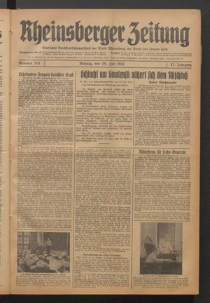 Rheinsberger Zeitung vom 28.07.1941