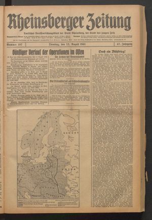 Rheinsberger Zeitung vom 12.08.1941