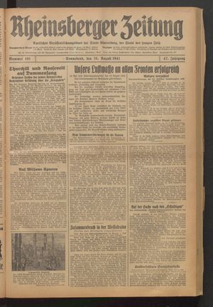 Rheinsberger Zeitung vom 16.08.1941