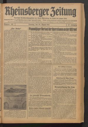 Rheinsberger Zeitung vom 26.08.1941
