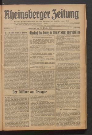 Rheinsberger Zeitung vom 30.10.1941