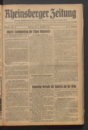 Rheinsberger Zeitung vom 03.11.1941