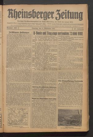 Rheinsberger Zeitung vom 04.11.1941