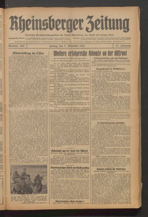 Rheinsberger Zeitung vom 07.11.1941