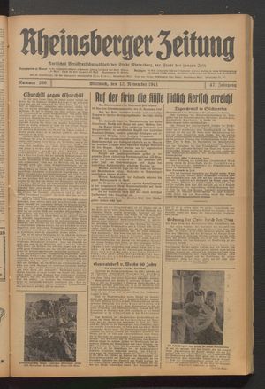 Rheinsberger Zeitung vom 12.11.1941