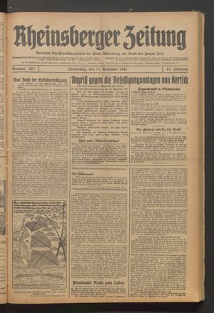 Rheinsberger Zeitung vom 13.11.1941