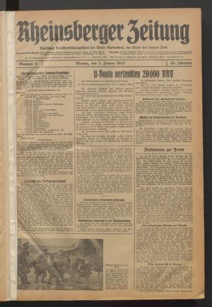 Rheinsberger Zeitung on Jan 5, 1942
