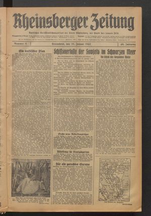 Rheinsberger Zeitung vom 10.01.1942