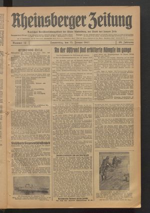 Rheinsberger Zeitung vom 15.01.1942