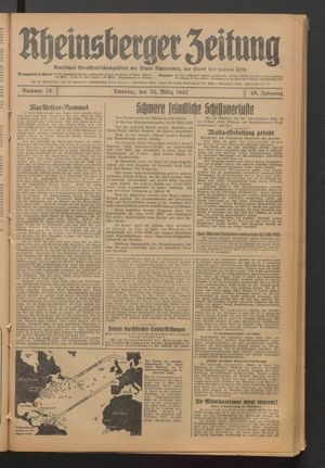 Rheinsberger Zeitung vom 24.03.1942